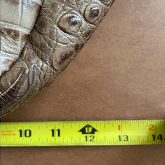 Brahmin EUC tote shoulder bag crocodile texture in grey tan brown 🎉HP🎉 - Picture 10 of 12